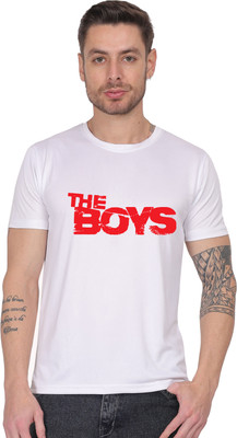 Anabia Printed Men Round Neck White T-Shirt