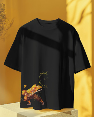 Baefikrey Printed Men Round Neck Black T-Shirt