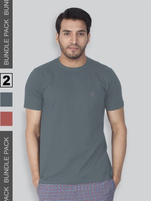 Lux Nitro Solid Men Round Neck Multicolor T-Shirt