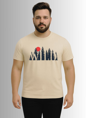 KART BLACK Printed Men Round Neck Brown T-Shirt