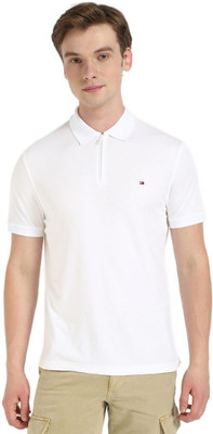 TOMMY HILFIGER Solid Men Polo Neck White T-Shirt