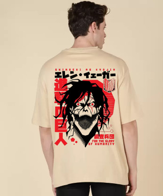 clickwell Printed Men Round Neck Beige T-Shirt