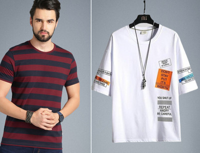stylesmyth Printed Men Round Neck White T-Shirt