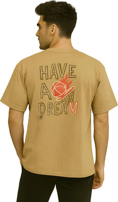 RAKOS Printed Men Round Neck Yellow T-Shirt