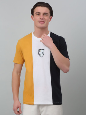 CANTABIL Colorblock Men Round Neck White T-Shirt