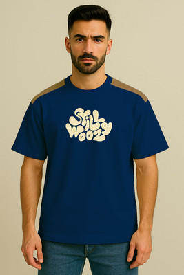 Culish Trend Printed Men Round Neck Blue T-Shirt