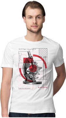 GPGARMENTSS Printed Men Round Neck White T-Shirt