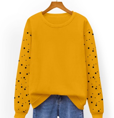 ClonCline Printed Women Round Neck Yellow T-Shirt