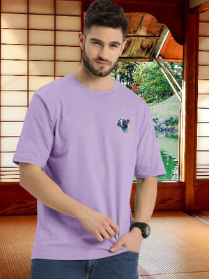 Dark Drive Printed Men Round Neck Purple T-Shirt