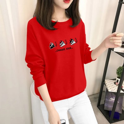 herry fashion Printed Women Round Neck Red T-Shirt