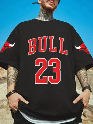 Manlino Printed Men Round Neck Black T-Shirt