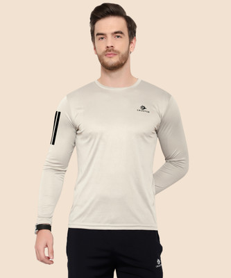 Cruister Solid Men Round Neck Grey T-Shirt