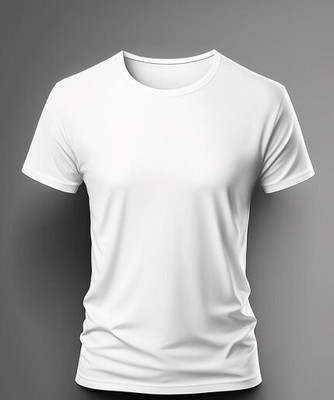 FURRR Solid Men Round Neck White T-Shirt