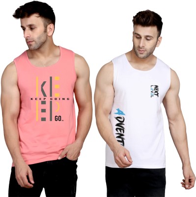 Cryptic Printed Men Round Neck Pink, White T-Shirt