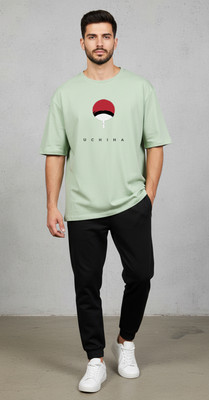 Clever Fox Graphic Print Men Round Neck Light Green T-Shirt