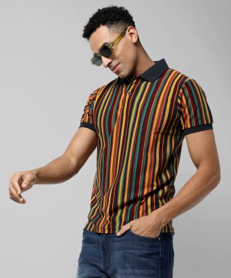 CAMPUS SUTRA Solid Men Polo Neck Multicolor T-Shirt