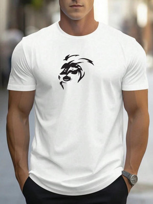 Vmens99 Graphic Print Men Round Neck White T-Shirt