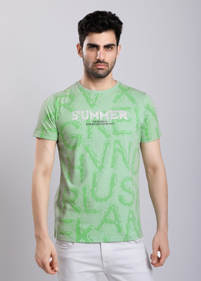 HIGHTRIBE Printed Men Round Neck White T-Shirt
