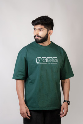 Jack Paris Solid Men Round Neck Dark Green T-Shirt