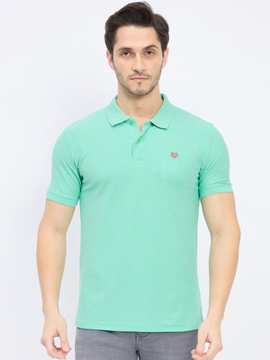 DUKE Solid Men Polo Neck Green T-Shirt