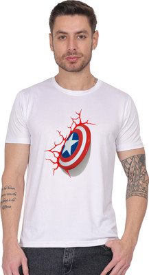Kritiken Solid Men Round Neck Reversible White T-Shirt