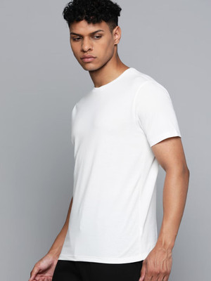 OrrganicChics Solid Men Round Neck White T-Shirt