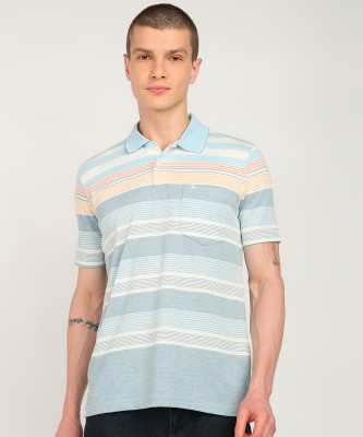 MONTE CARLO Striped Men Polo Neck Multicolor T-Shirt