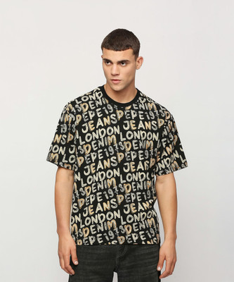 Pepe Jeans Typography Men Crew Neck Black T-Shirt