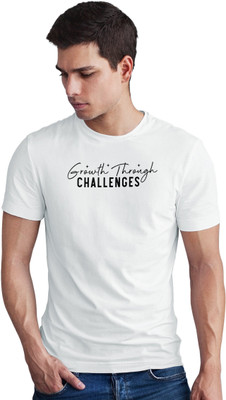 Seek Buy Love Printed Men Round Neck White T-Shirt