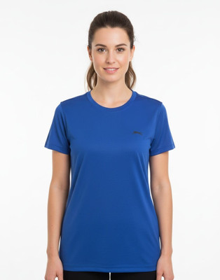 jkl Solid Women Round Neck Blue T-Shirt
