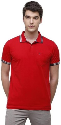 Indrajeet Sharma Solid Men Polo Neck Red T-Shirt