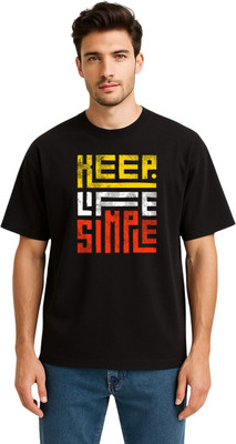Be Collardo Printed Men Round Neck Black T-Shirt