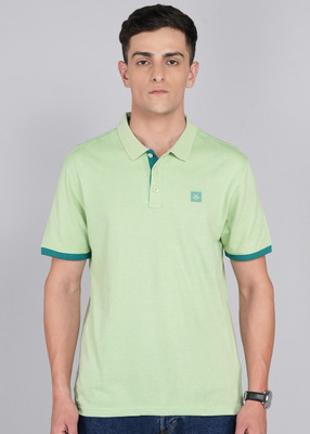 WROGN Solid Men Polo Neck Light Green T-Shirt