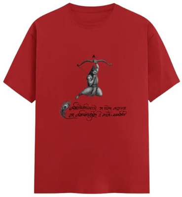 ARYA Graphic Print Men Round Neck Beige T-Shirt