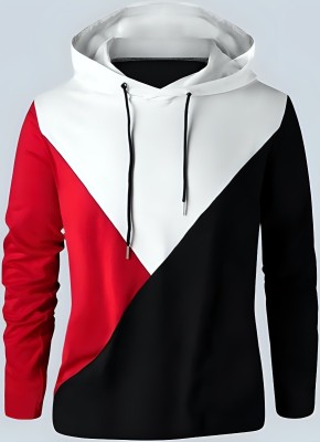 FASHIUM Printed Men Hooded Neck Red, Black, White T-Shirt