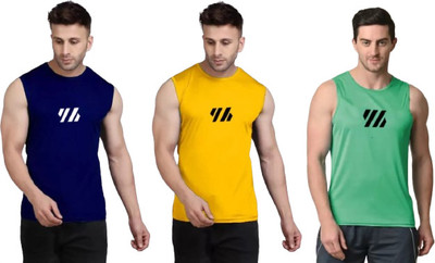 RMLKN Printed Men Round Neck Blue, Yellow, Green T-Shirt