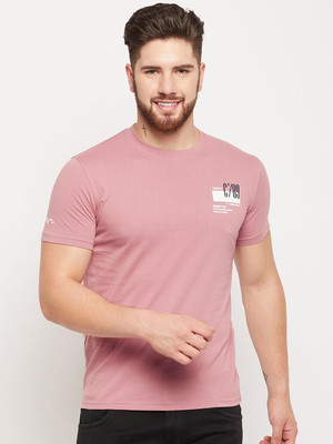 CANTABIL Typography Men Round Neck Pink T-Shirt