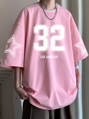 Cool Plus Printed Men Round Neck Pink T-Shirt