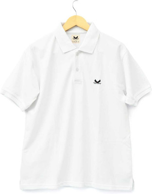 KALOTH Solid Men Polo Neck White T-Shirt