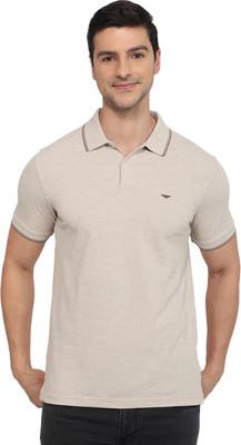 PARK AVENUE Solid Men Polo Neck Brown T-Shirt