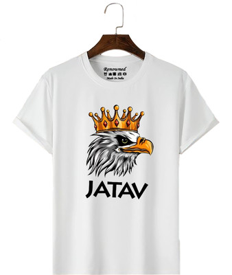 Renowned Printed Men Round Neck White T-Shirt