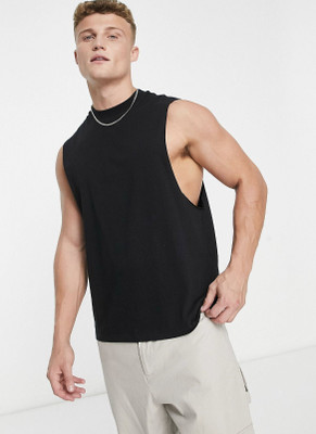 SPOWEARY Printed Men Round Neck Black T-Shirt
