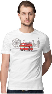 KRYONIX Printed Men Round Neck White T-Shirt