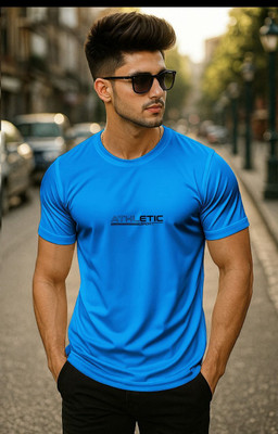 BEING WANTED Graphic Print Men Round Neck Blue T-Shirt