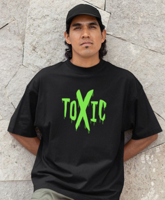 Navacloth Printed Men Crew Neck Black T-Shirt