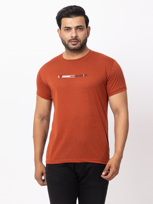 BUFFARO Typography Men Round Neck Brown T-Shirt