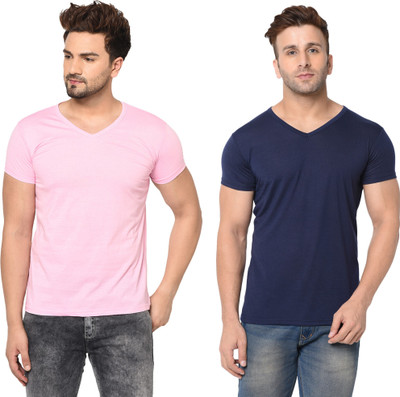 Tresna Fab Solid Men V Neck Multicolor T-Shirt