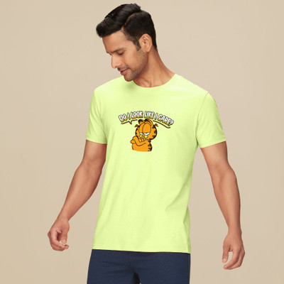 JP Creation Printed Men Round Neck Light Green T-Shirt