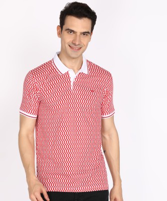 PARK AVENUE Printed Men Polo Neck Red, White T-Shirt