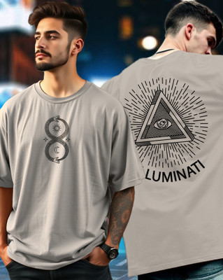 GESPO Printed Men Round Neck Grey T-Shirt